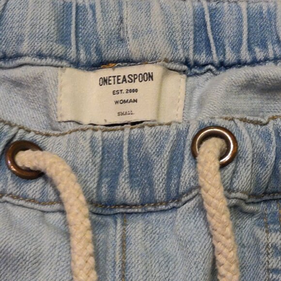 ONETEASPOON Shabbies Low Waist Drawstring Boyfriend Denim Jeans SMALL - Picture 2 of 8
